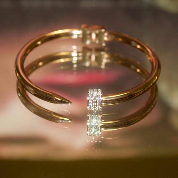 Jenna Jewelry - 14kt Dipped Rose Gold Pave Bracelet.